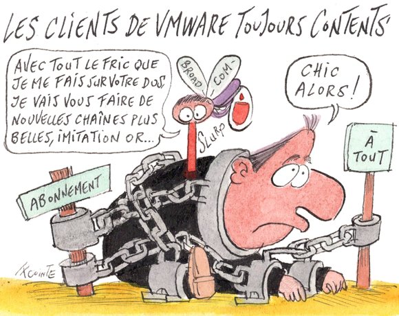 Dessin: Broadcom se félicite d’avoir conservé les clients de VMware